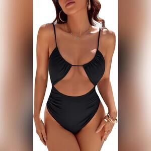 NWT Blooming Jelly One Piece Cheeky High Cut Out Swimsuit, XL (12)